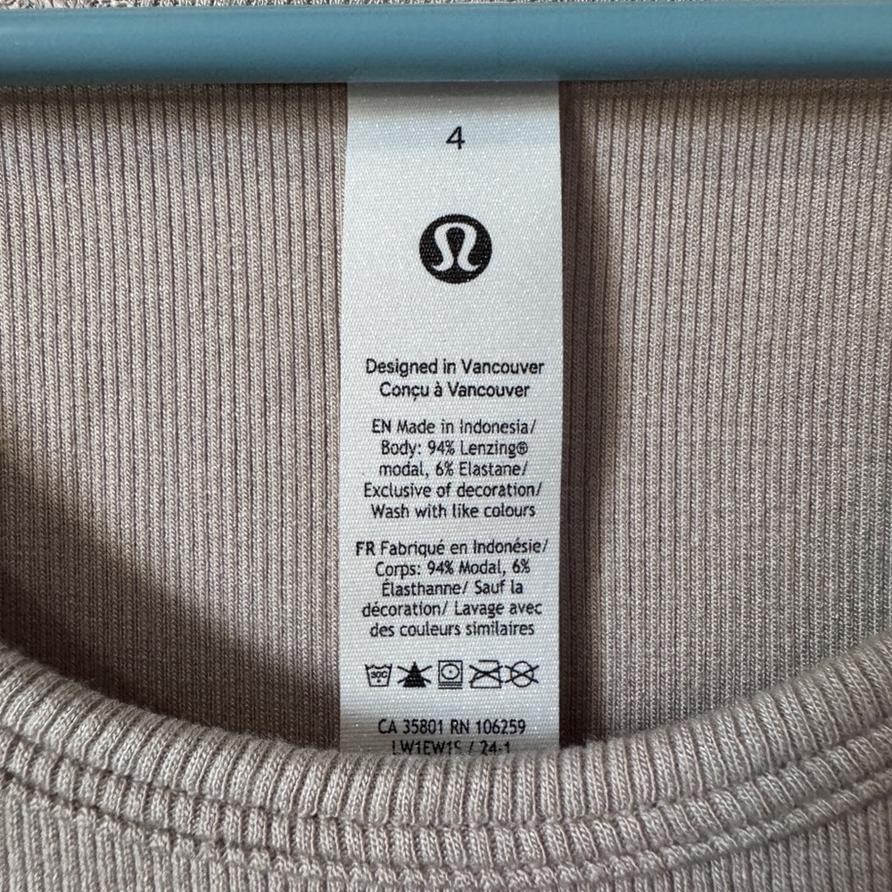 lululemon athletica Taupe Tank Top Size 4 - Picture 2 of 4
